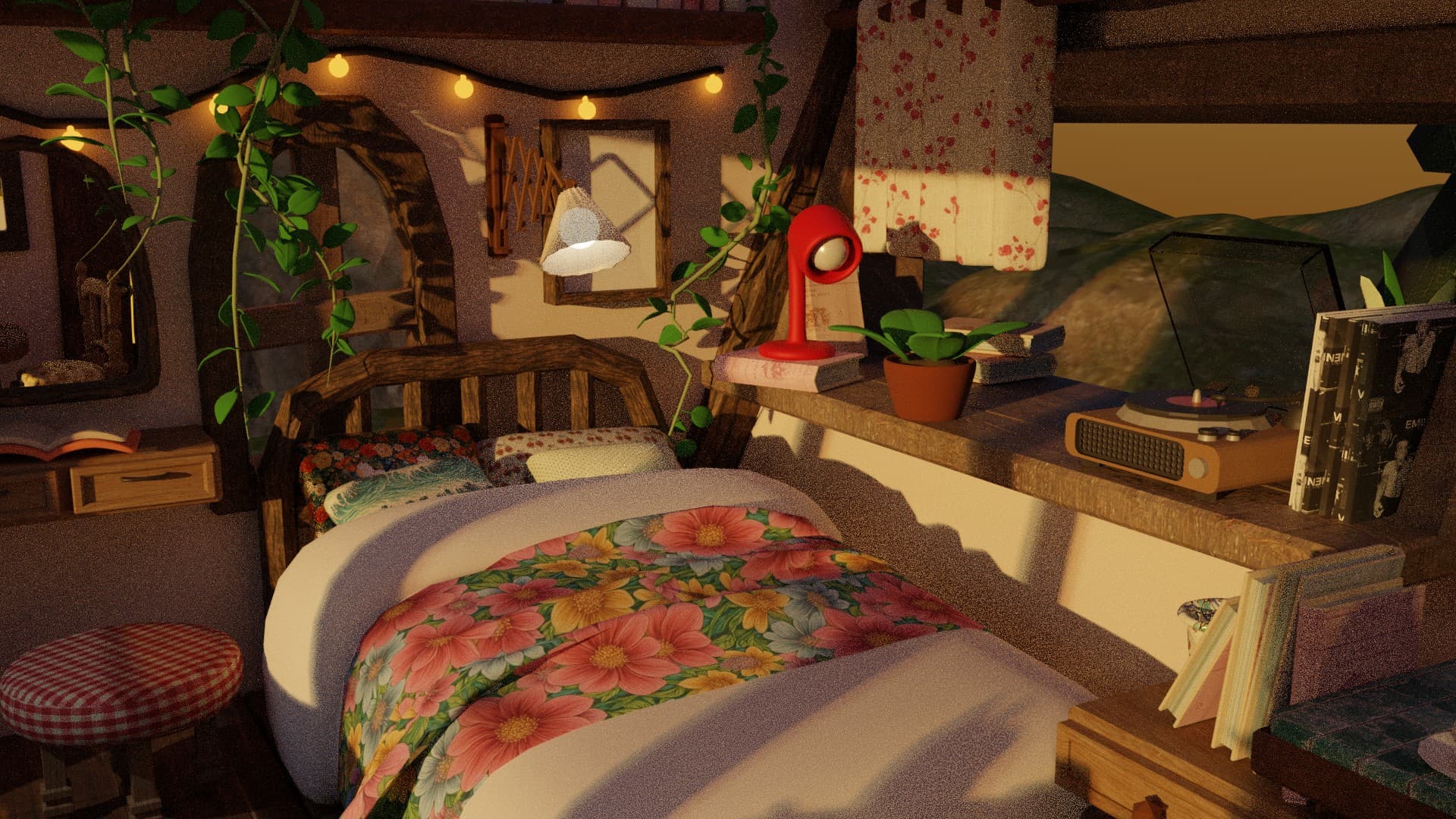 Comparing befroom at Sunrise with and without ambient lightings