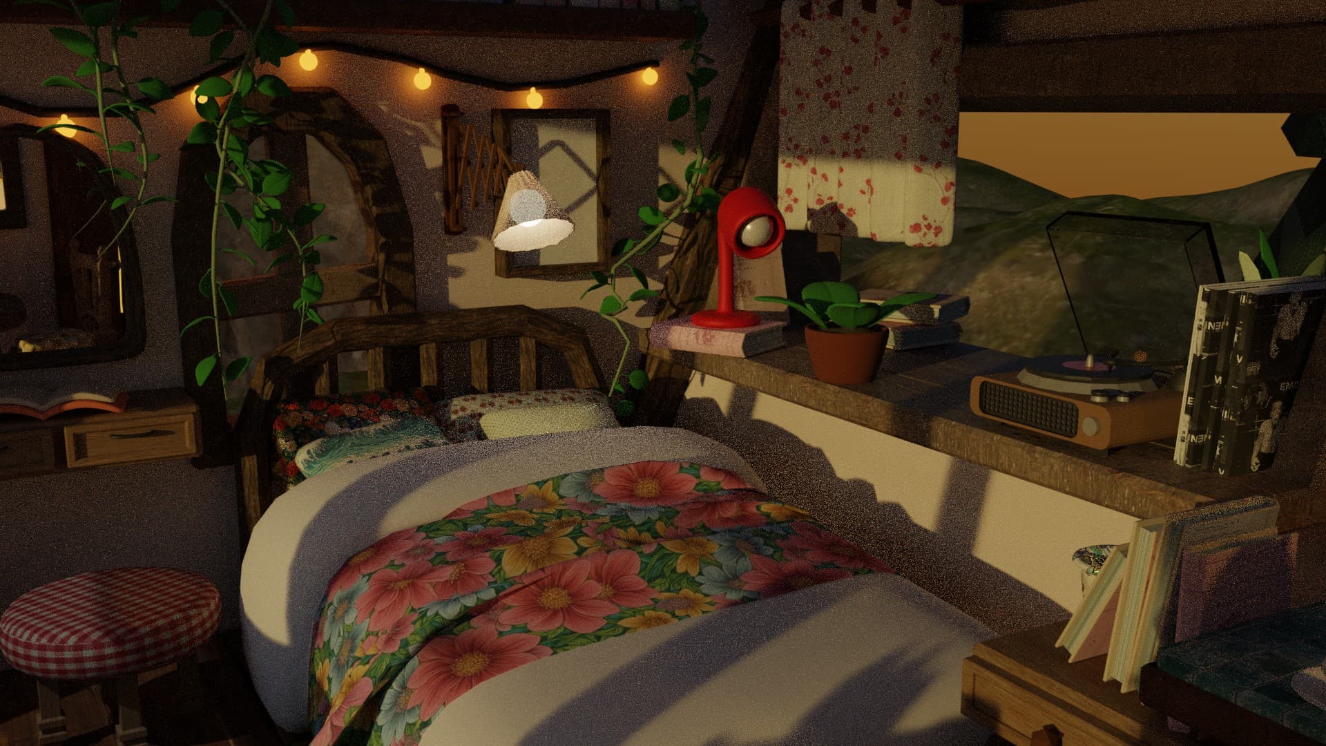 Comparing befroom at Sunrise with and without ambient lightings