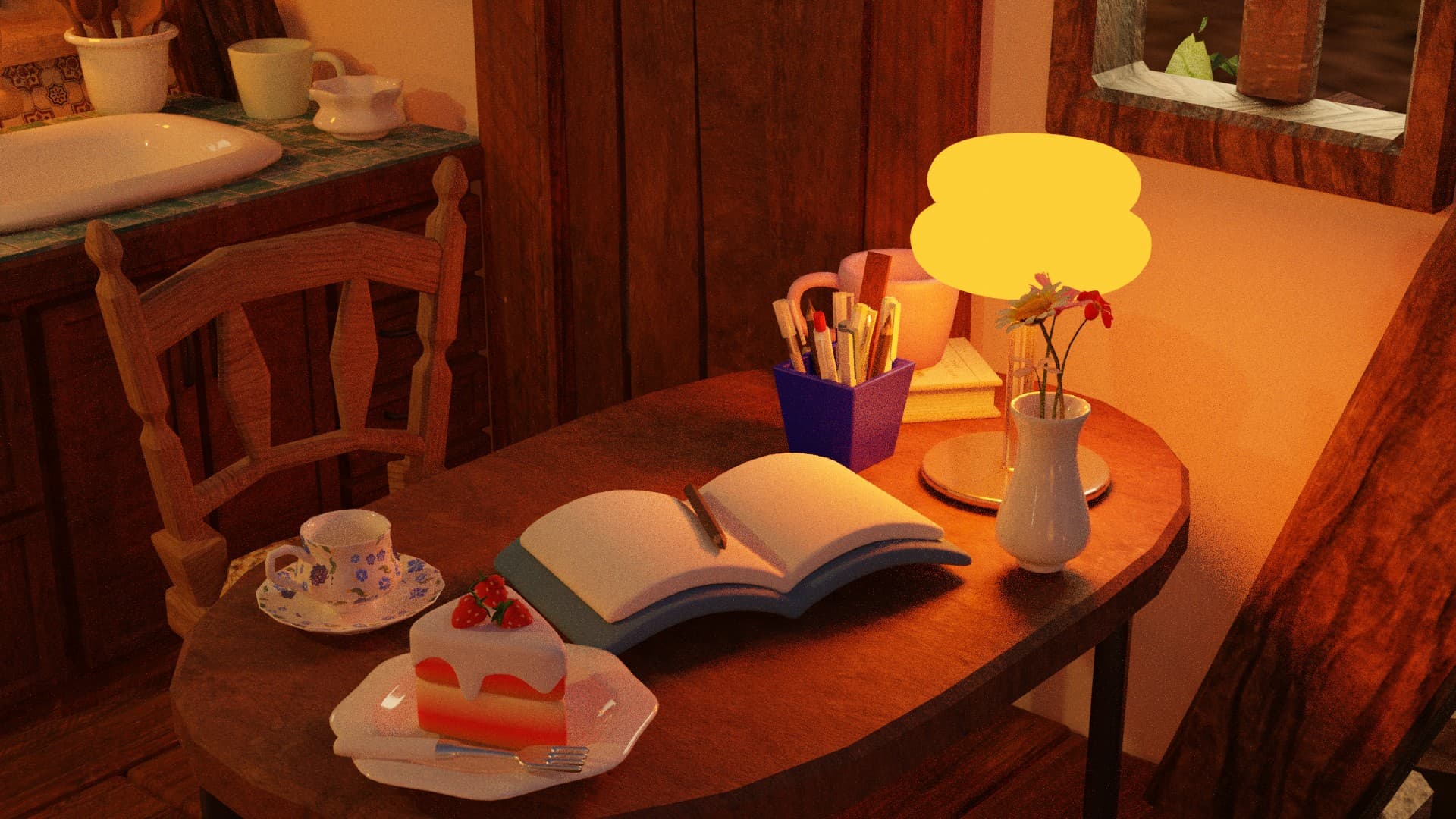 The study desk area